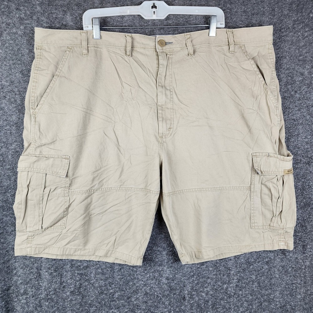 Wrangler Cargo Shorts Mens 44 Tan Cotton Relaxed Fit 60SFWGR 10in Inseam Utility